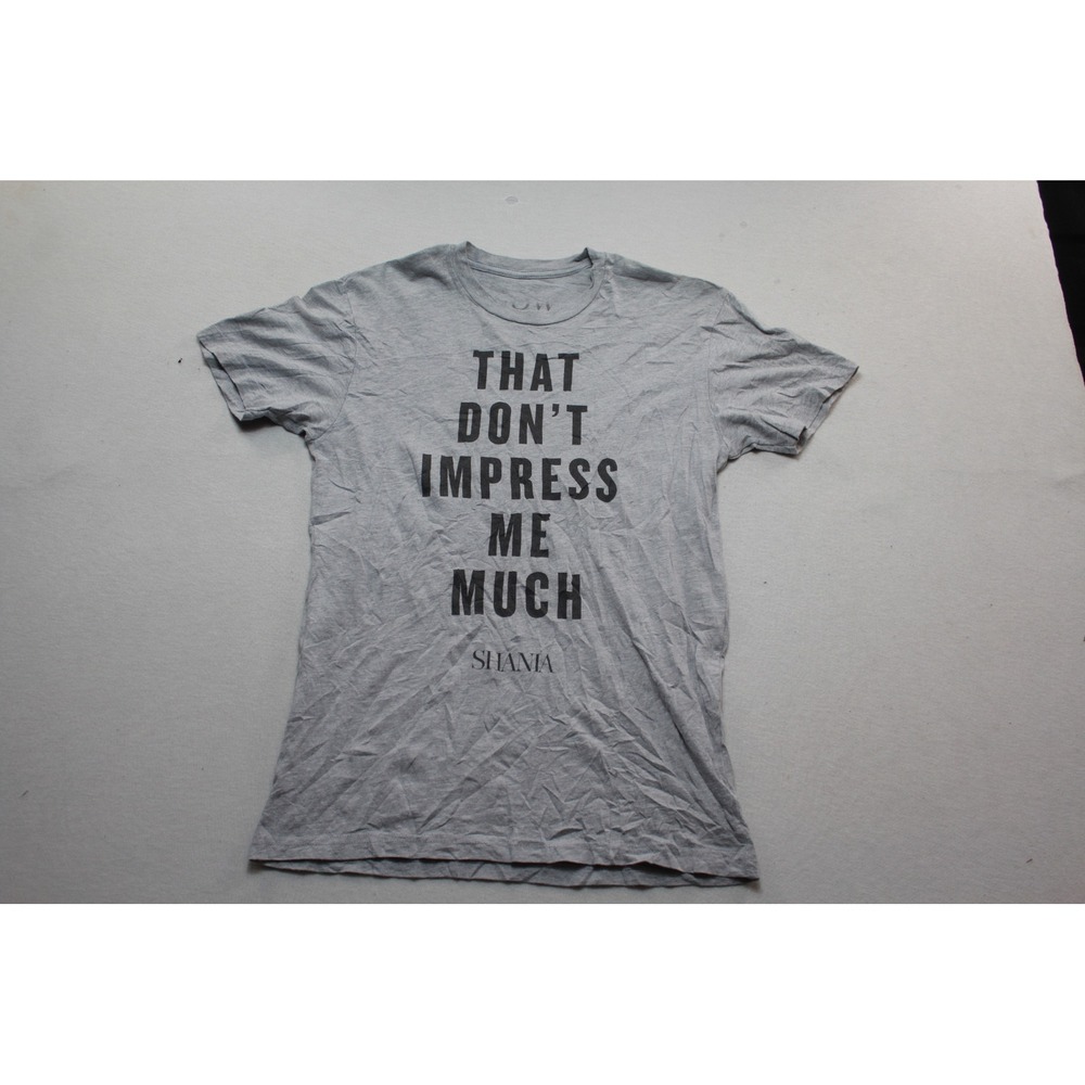 Shania Twain Graphic Tee Mens Small Gray Excellent Lyric Band Shirt